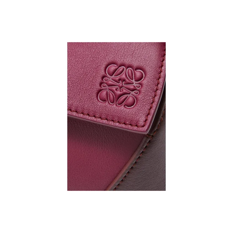 LOEWE Puzzle Cow Leather Handbag Small Size Women's Deep Red & Burgundy Red-7