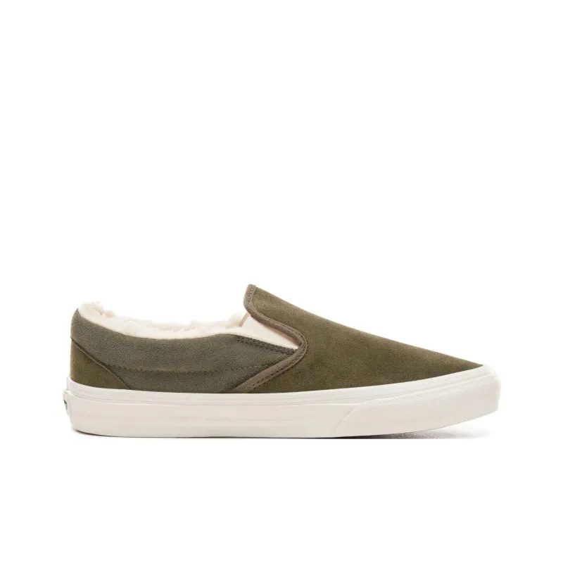 Vans Suede And Sherpa Classic Slip On Green-1