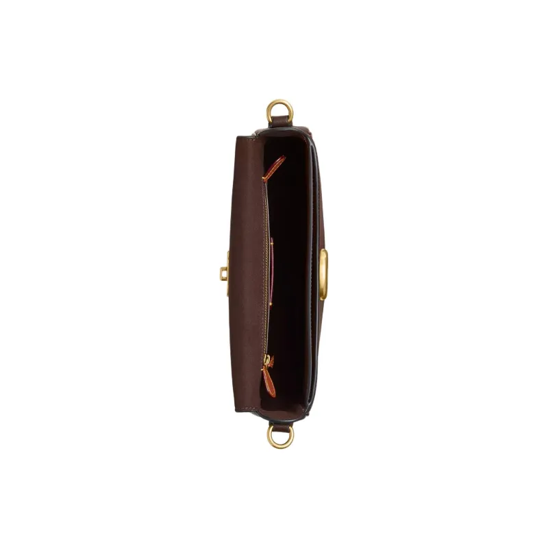 COACH Saddle Cow Leather Saddle Bag Handbag, Shoulder Bag, Crossbody Bag Women's Brass And Maple-2
