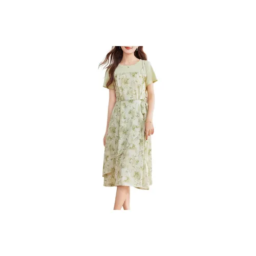 Baoye Short-Sleeved Dresses Women's Green