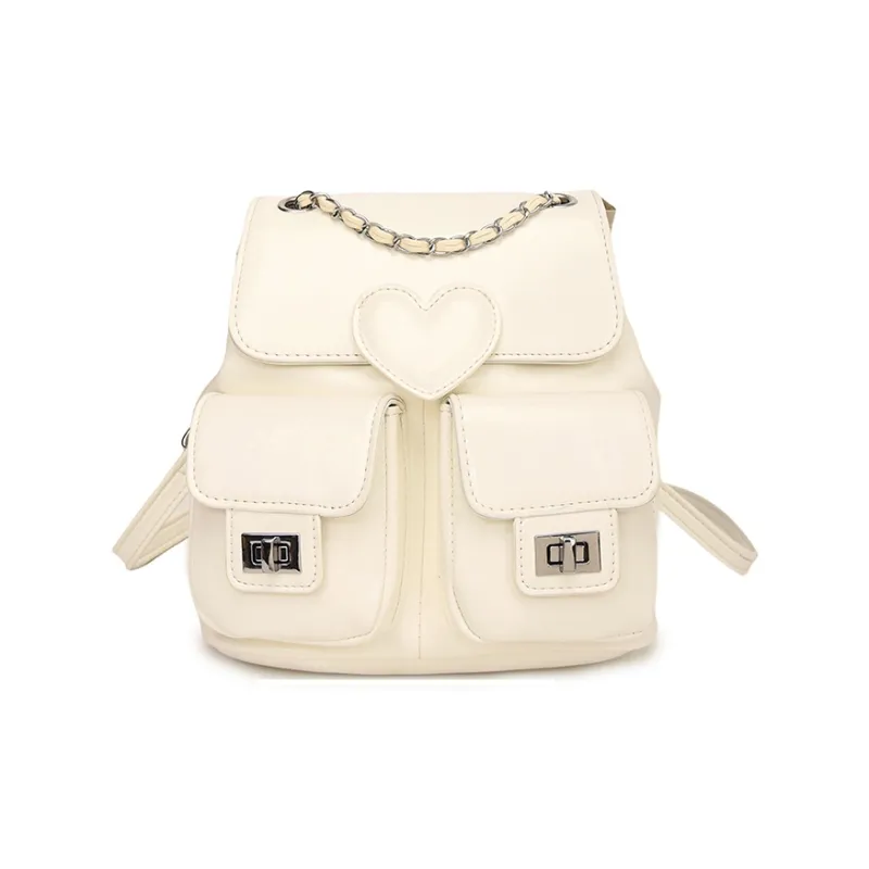 NATTY Pu Backpack Women's Silver/White/Black-1