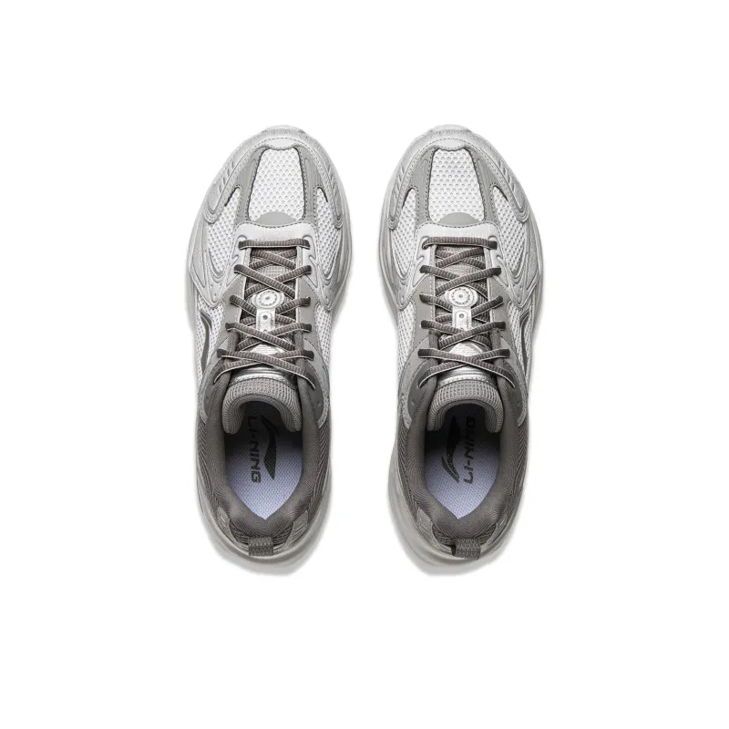 LiNing Meteor 2K Cushioning, Slip Resistant, Abrasion Resistant Support Low Top Chunky Sneakers Men's Gray-3