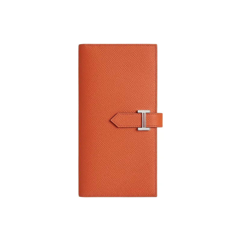HERMES Bearn Epsom Leather Wallet Women's Clay And Orange-0