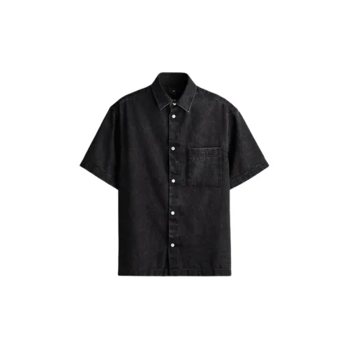 H&M Shirts Men Black Denim