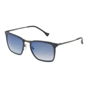 Police Metal Square Sunglasses Men's Blue