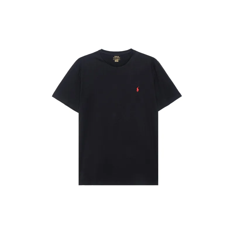 Polo Ralph Lauren FW22 Men's Pony Logo Crewneck Pullover T Shirt Black-0