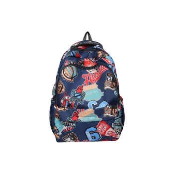 MOK Nylon Backpack Unisex Gray/Pink/Purple/Yellow/Green/Blue