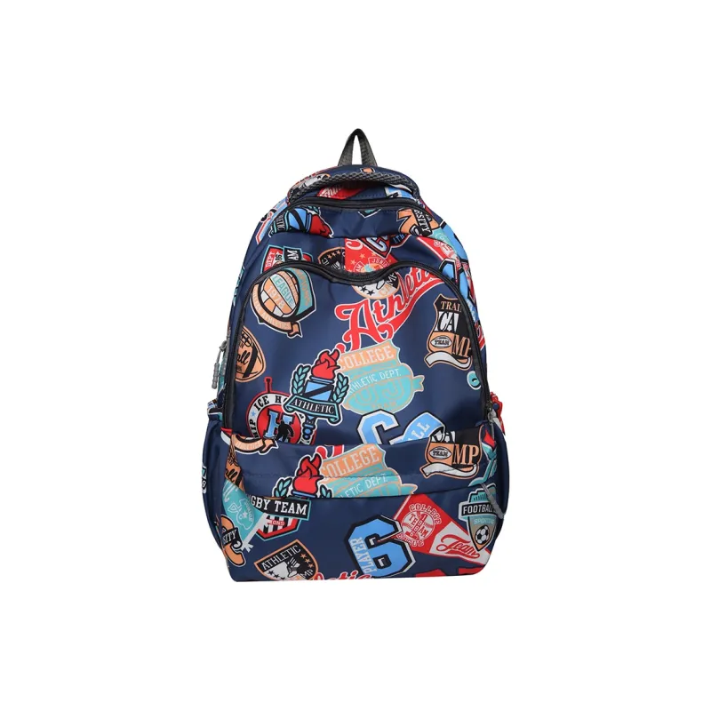 MOK Nylon Backpack Unisex Gray/Pink/Purple/Yellow/Green/Blue-5
