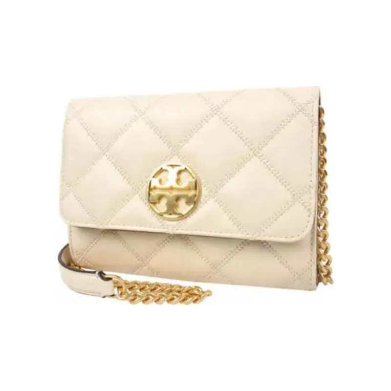 TORY BURCH TB Willa Sheepskin Envelope Bag Chain Small Square Bag Shoulder Bag Crossbody Bag Mini Women's Cream White-1
