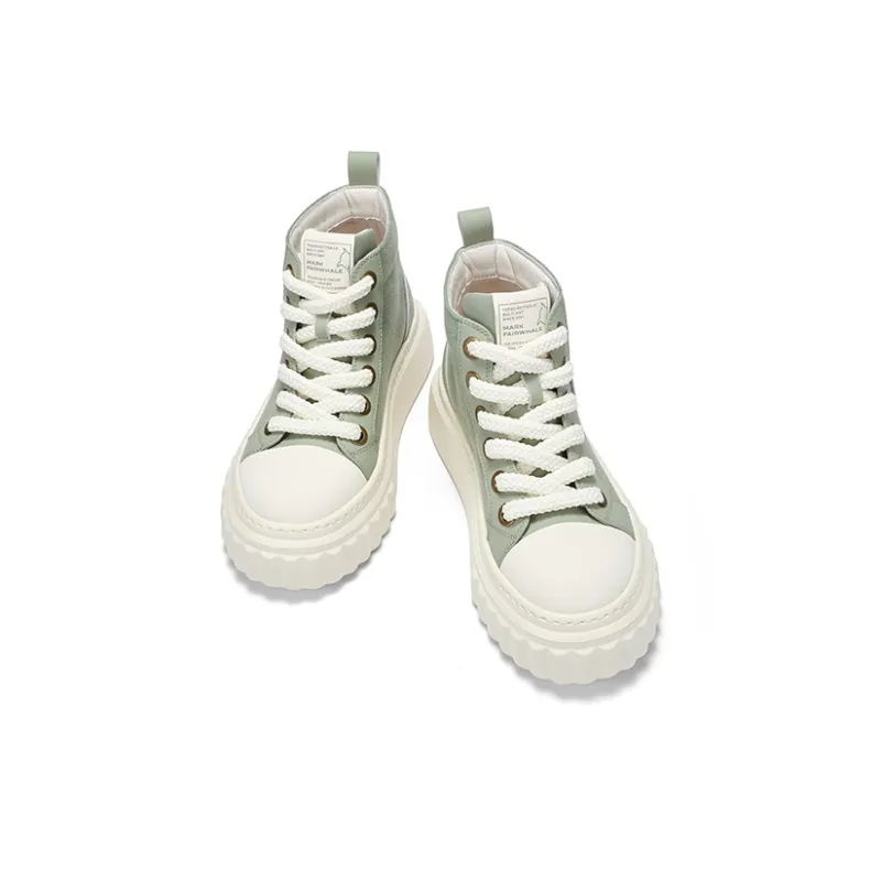FAIRWHALE High-Top Canvas Shoes Men's Charcoal Black/Mint Mambo Green-10
