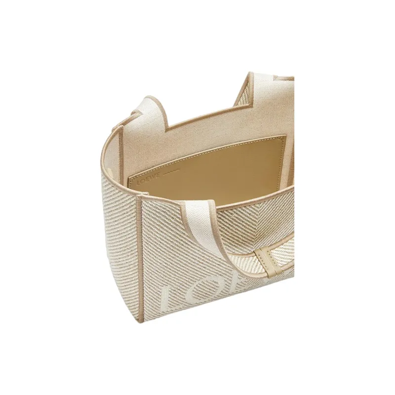 LOEWE Font Tote Canvas Canvas Bag Tote Bag Shopping Bag Handbag Small Size Women's Linen Original-5