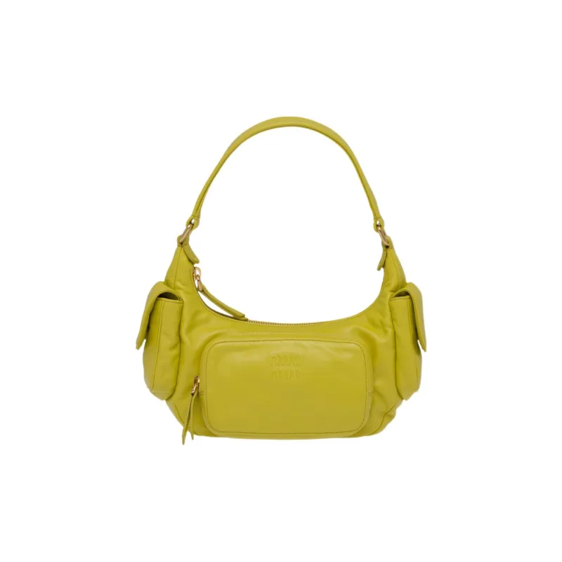 MIU MIU Sheepskin Locomotive Package One Shoulder Handbag Women's Mandarin Green-0