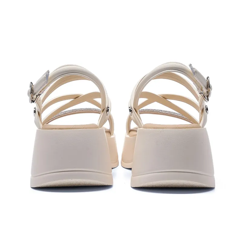 HLA Platform Height Increasing Over The Knee One Strap Sandals Beach Casual Shoes Women's-11