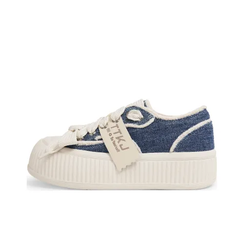 TTKJ Skateboard Shoes Women's Low-Top Denim Blue