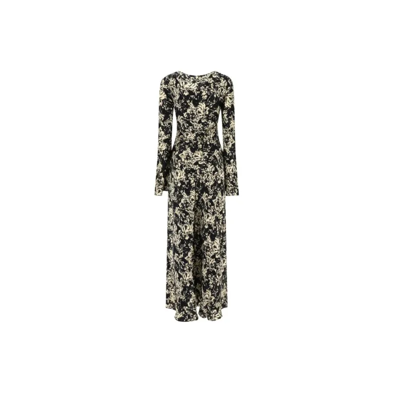 GANNI Flan Printed Satin Maxi Dress-1