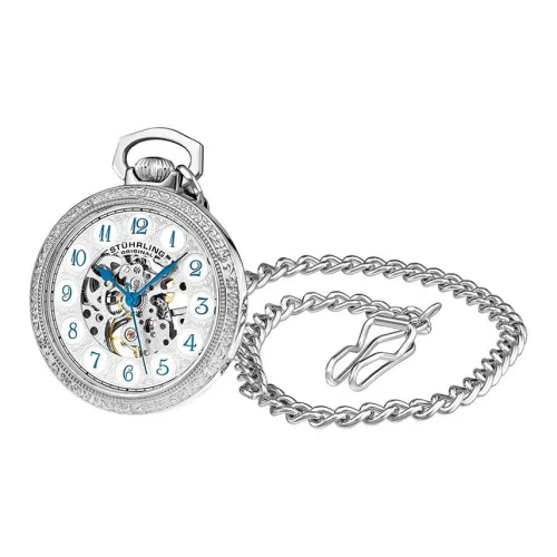 STUHRLING STUHRLING Transparent Caseback Stand Mechanical Movement Manual Mechanical Movement 48mm Unisex Silver Dial