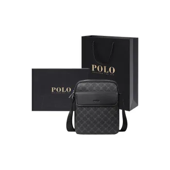 POLO PVC Crossbody Bag Large Size Men's Black