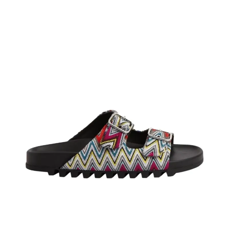 MISSONI Zig Zag Pattern Slip On Sandals-1