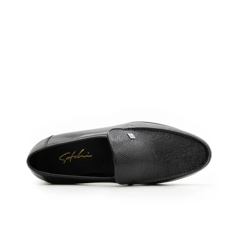 Satchi Business Formal Slip on Leather Shoes Men's Black-3