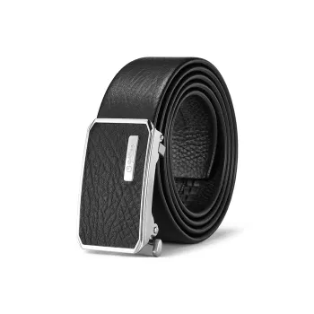 GOLDLION Business Pants With Stainless Steel Automatic Buckle Top Grain Cow Leather Leather Belts Men's Width 3.4CM