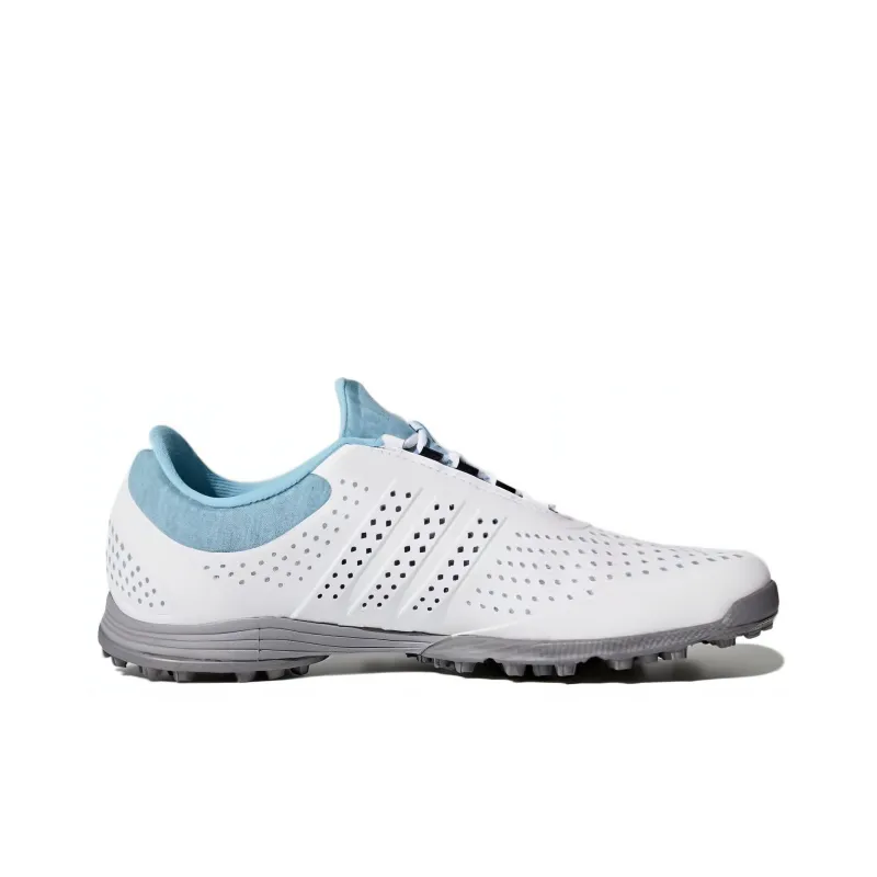 Adidas Adipure Anti-Slip Wear-Resistant Low-Top Golf Shoes Women's White Blue-1