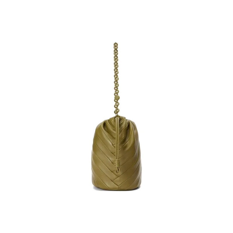 LOEWE Soft Nappa Sheep Leather Bucket Bag, Handbag, Shoulder Bag Women's Olive-4
