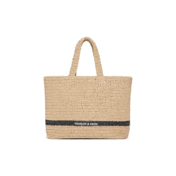 CHARLES&KEITH Fabric/Polypropylene Shoulder Bag Women's Beige