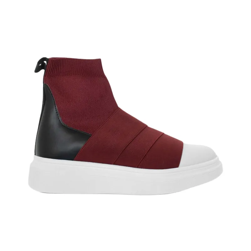 FESSURA High-Top Casual Shoes Women's Red-1