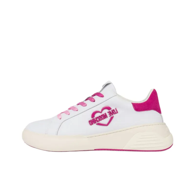 MOSCHINO Star Love Low-Top Casual Shoes For Everyday Life Women's White Pink-0