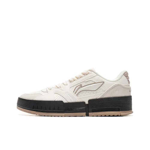 LiNing Li Cheng Cushioning Wear-Resistant Low-Top Skateboard Shoes Women's Mist White