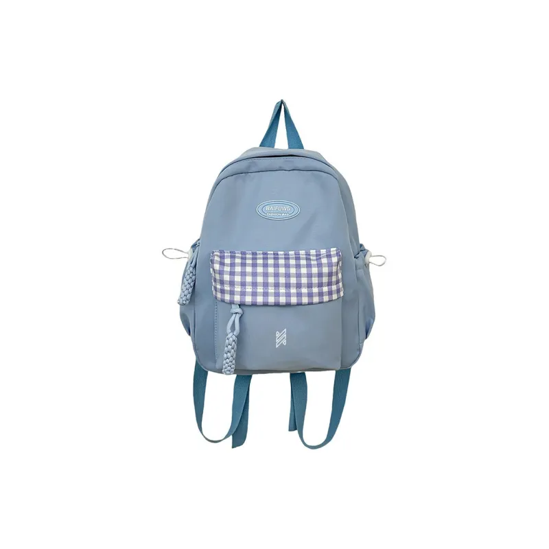 NOMK Nylon Backpack, Travel, Small Backpack Women's White/Blue/Black/Yellow/Green-4