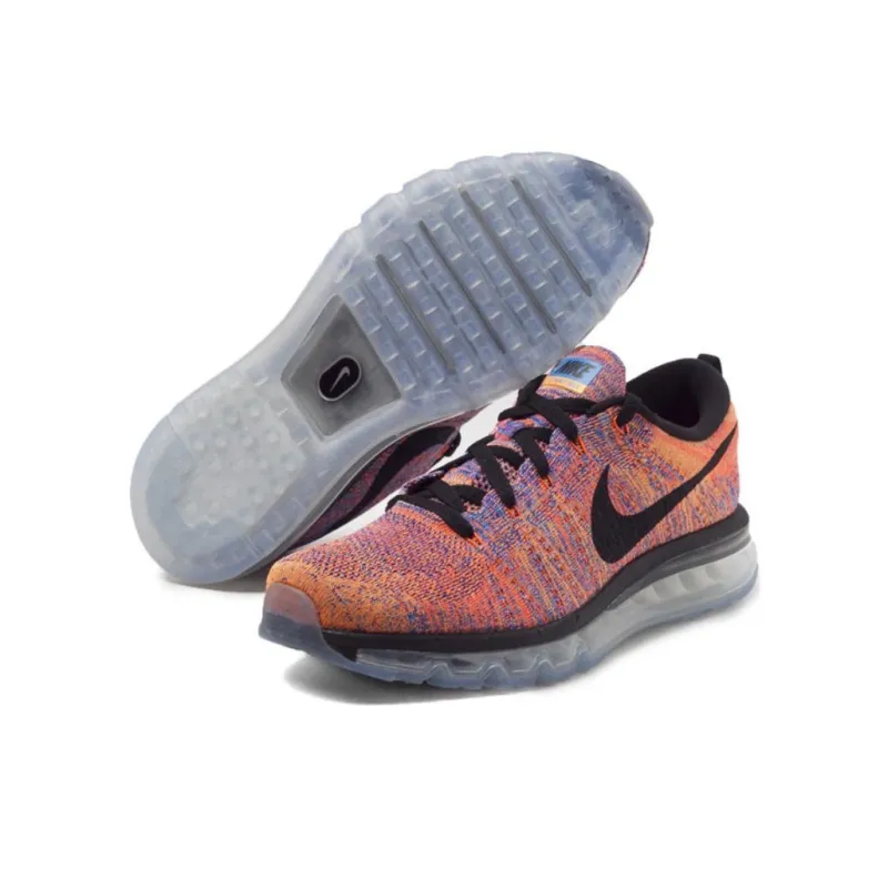 Nike Air Max Flyknit Cushioning Wear-Resistant Low-Top Running Shoes Women's Black Multicolor-4
