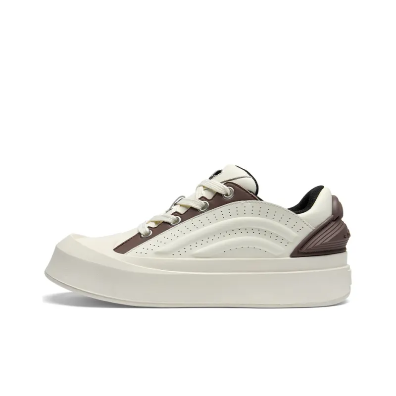 Cabbeen Preppy Round Head Wear-Resistant Height Increasing Low-Top Skateboard Shoes 5cm Men's Silver-11