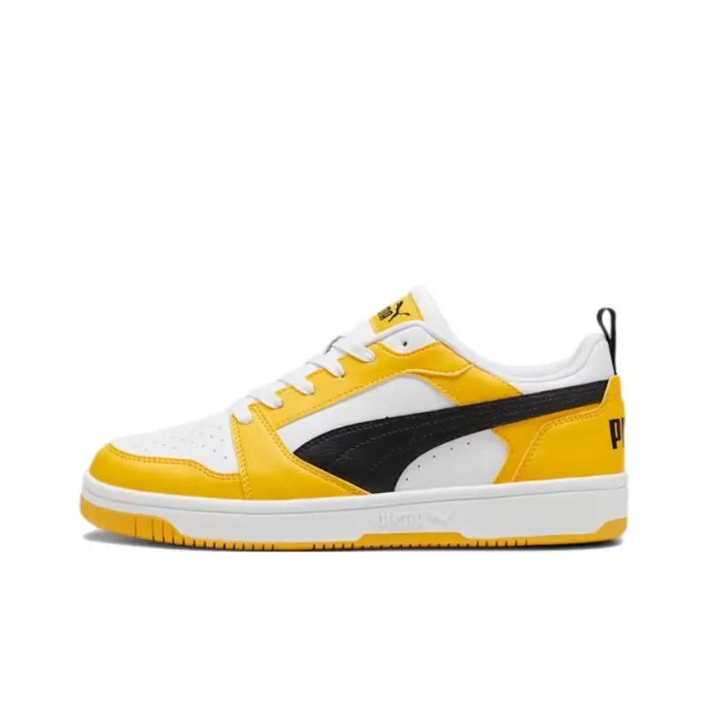PUMA Rebound V6 Slip Resistant, Abrasion Resistant, Breathable Low Top Skateboard Shoes Unisex Yellow-0