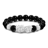Silver Chinese Auspicious Animal Beaded Bracelet[10mm]