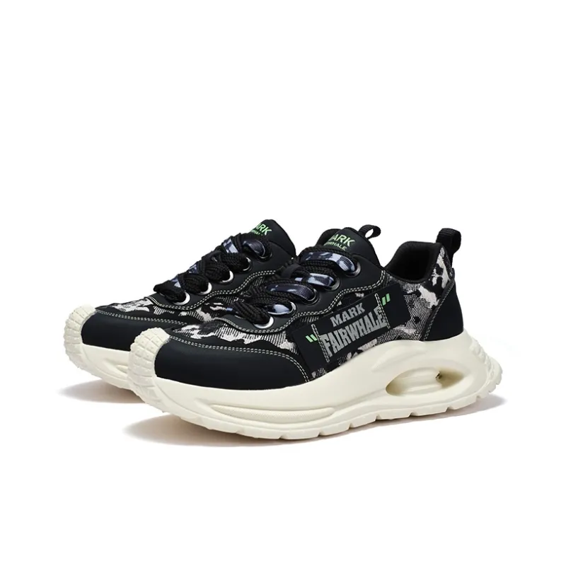 FAIRWHALE Low-Top Chunky Sneakers Men's Prussian Blue/Mist Black-10