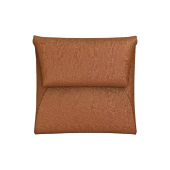 HERMES Bastia Madame Calfskin Wallet Women's 37 Gold Brown