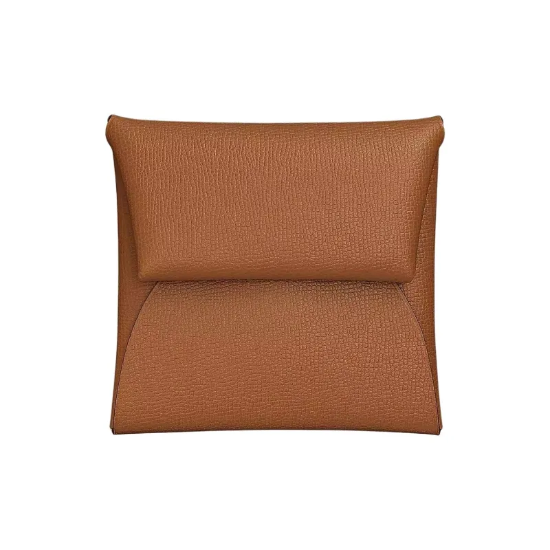 HERMES Bastia Madame Calfskin Wallet Women's 37 Gold Brown-0