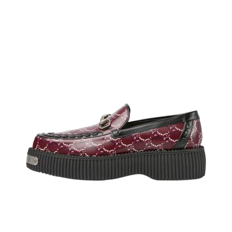 GUCCI Horsebit Loafers Men Red-0