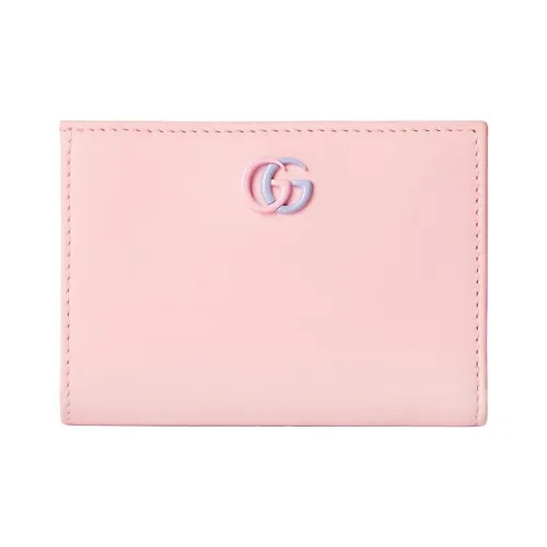 GUCCI Leather Wallet Women's Light Pink