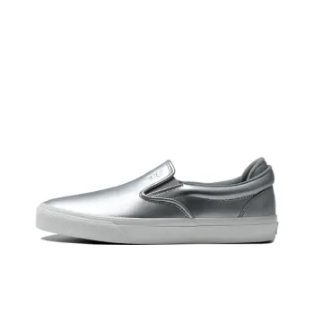 GOLUCK Abrasion Resistant Slip Resistant Low Top Skateboard Shoes Unisex Liquid Silver