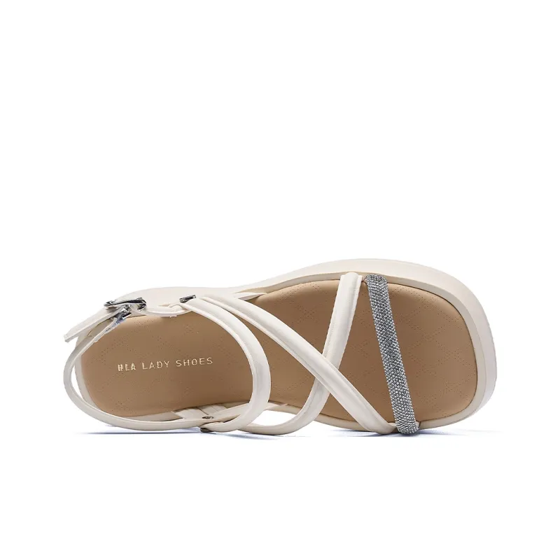 HLA Platform Height Increasing Over The Knee One Strap Sandals Beach Casual Shoes Women's-10
