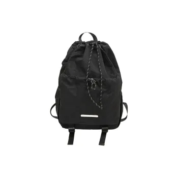 Huangmu Nylon Student Backpack Regular Unisex Black/Gray