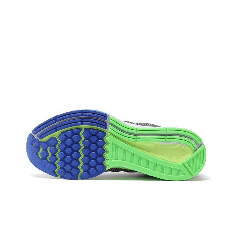 Nike Zoom Structure 19 Cushioning, Wear Resistant Low Top Running Shoes Men's Black Green-5