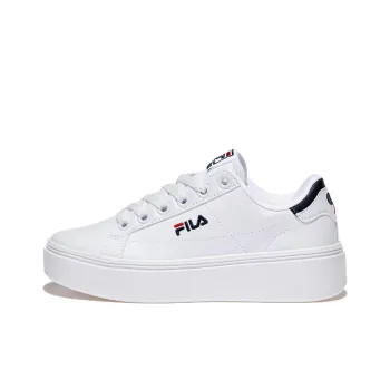 FILA Cour Plumpy Abrasion Resistant Breathable Low Top Skateboard Shoes Unisex White