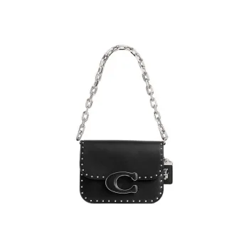 COACH IDOL Cow Leather Handbag Shoulder Bag Women's Black