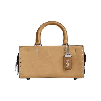 COACH Rogue Cow Leather Baguette Bag, Shoulder Bag, Crossbody Bag, Handbag Medium Size Women's Earth Tone