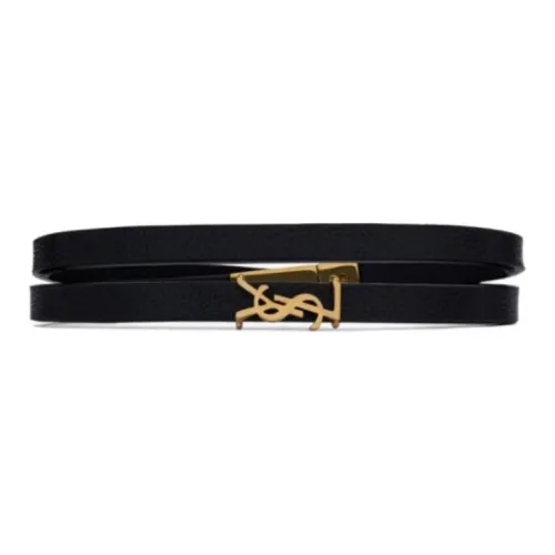 SAINT LAURENT Double-wrap Leather Bracelet