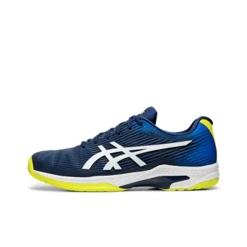 Asics Solution Speed FF Shock Absorbers Low Top Tennis Shoes Men's Blue White Yellow