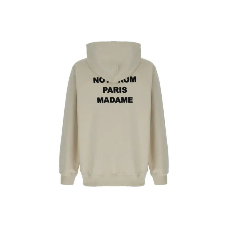 DROLE DE MONSIEUR Slogan Printed Drawstring Hoodie-1
